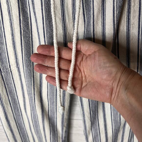 Roxy Pants Womens Size XL Blue & White Oceanside Stripe Flare Beach Linen Blend - Picture 9 of 16